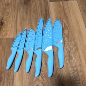 Set of Blue Kitchen Knives